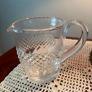 Elegant Vintage, Diamond Checker Design, Clear Glass Pitcher